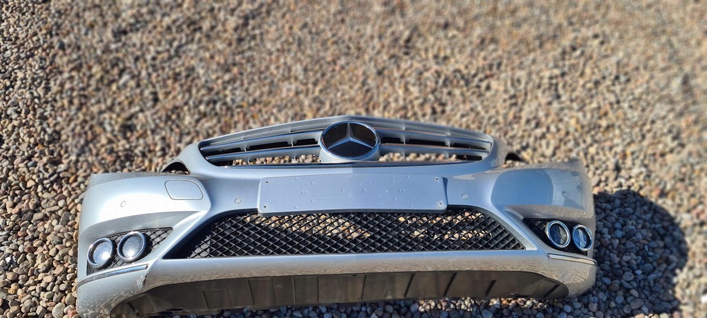 фото №9, Mercedes w246 бампер передний перед решётка радиатора комплект серебристый 761