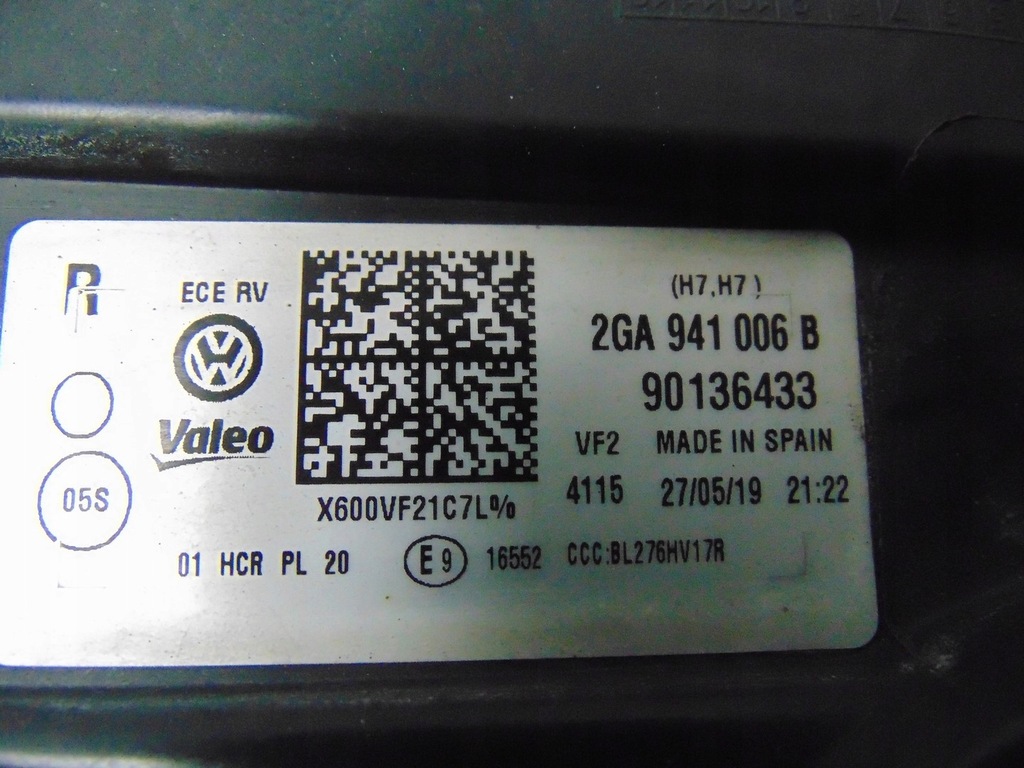 фото №15, Volkswagen оригінальний номер 2ga941006b лампа передня p