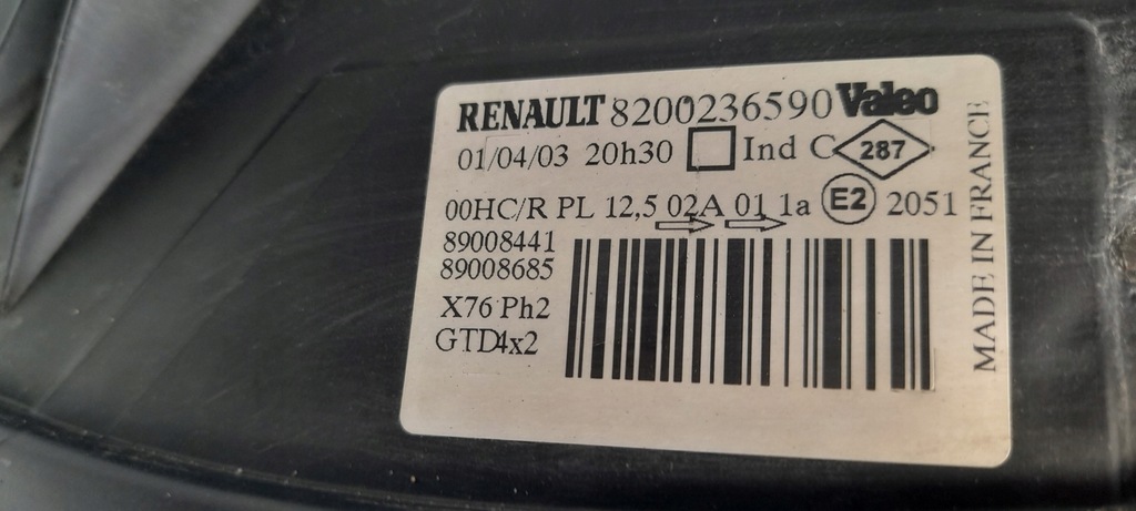 фото №6, Лампа перед левая renault kangoo i lift