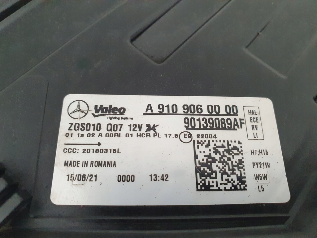 фото №13, Mercedes sprinter 907 910 18- лампа ліва лівий перед a9109060000