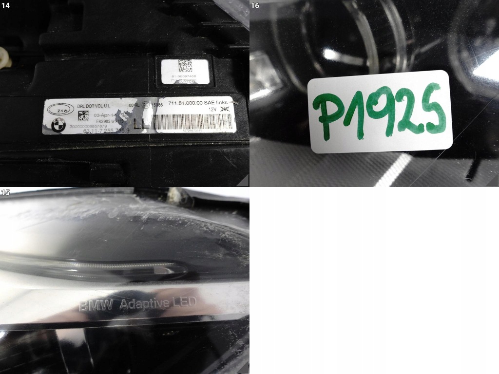 фото №12, Bmw 6 f12 f13 f06 10-14 лампа full led адаптивный левая перед usa +блоки управления