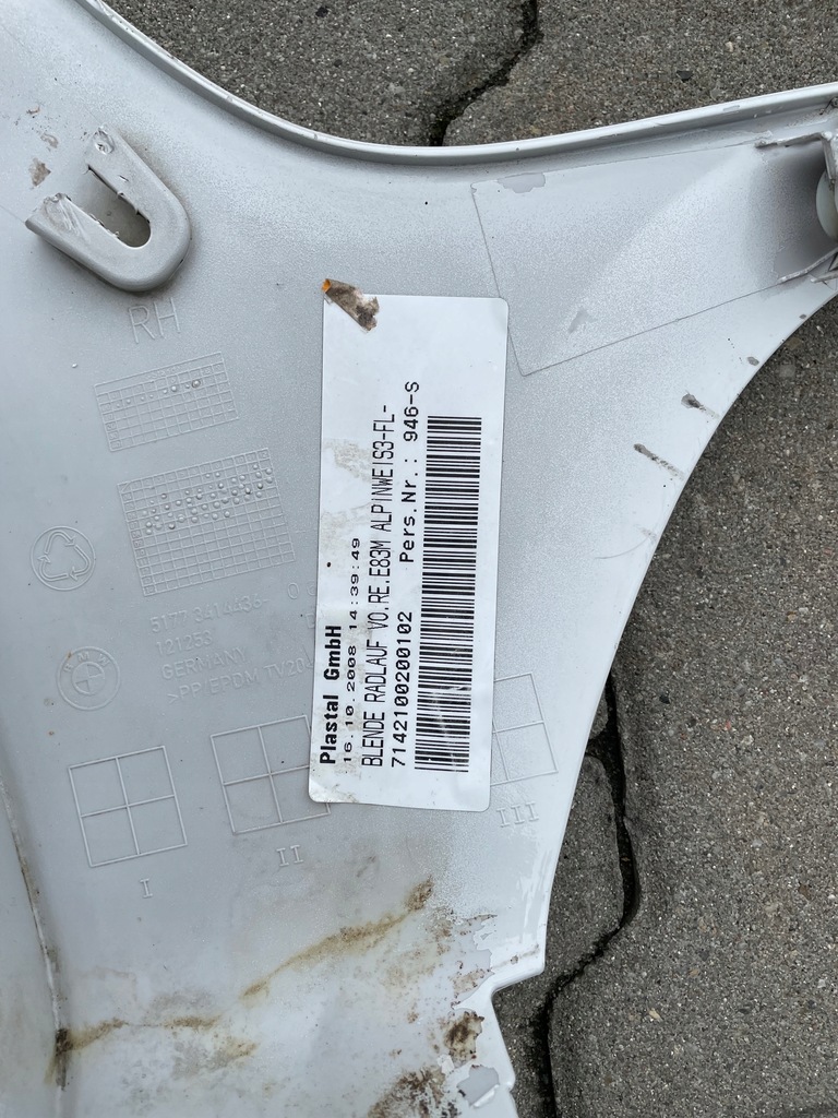 фото №6, Bmw x3 e83 lift m-pakiet молдинг крила права