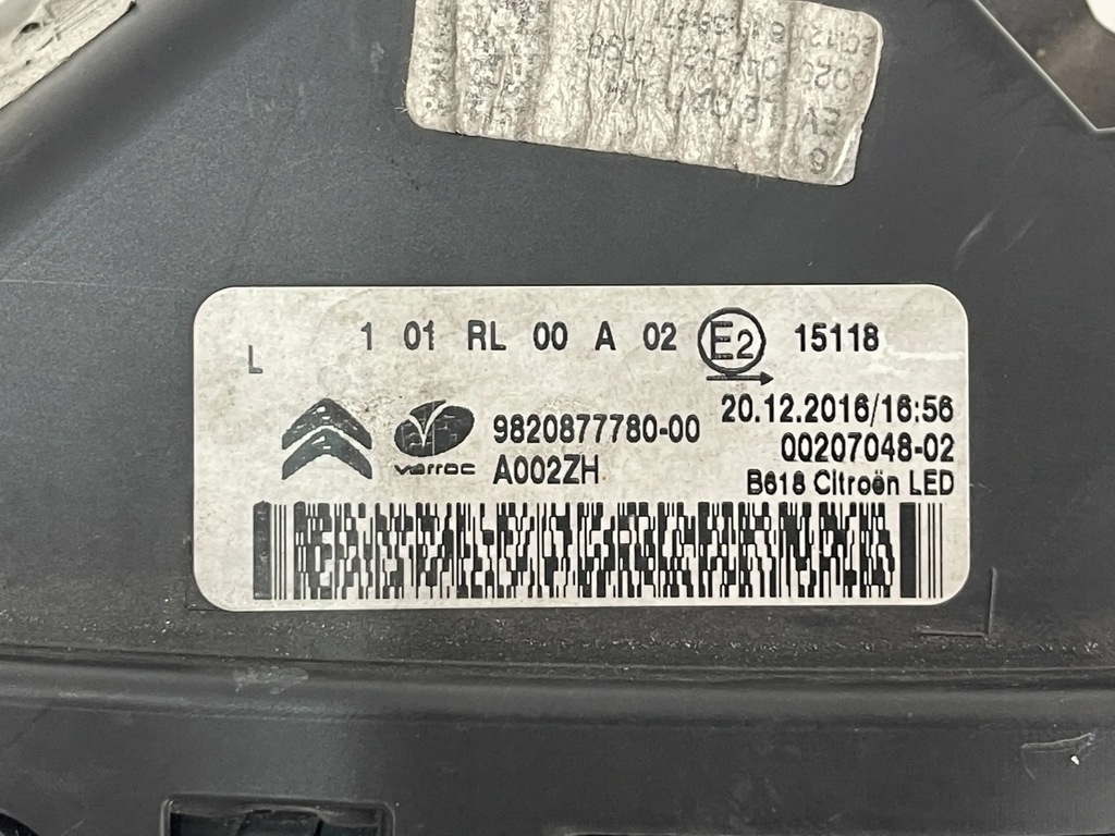 фото №6, Лампа перед передня ліва led citroen c3 c-3 iii 3 16-