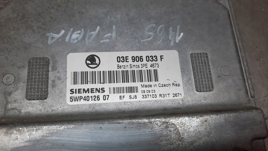 фото №4, Бортовий комп'ютер двигуна skoda fabia i 1.2b 03r 03f906033f