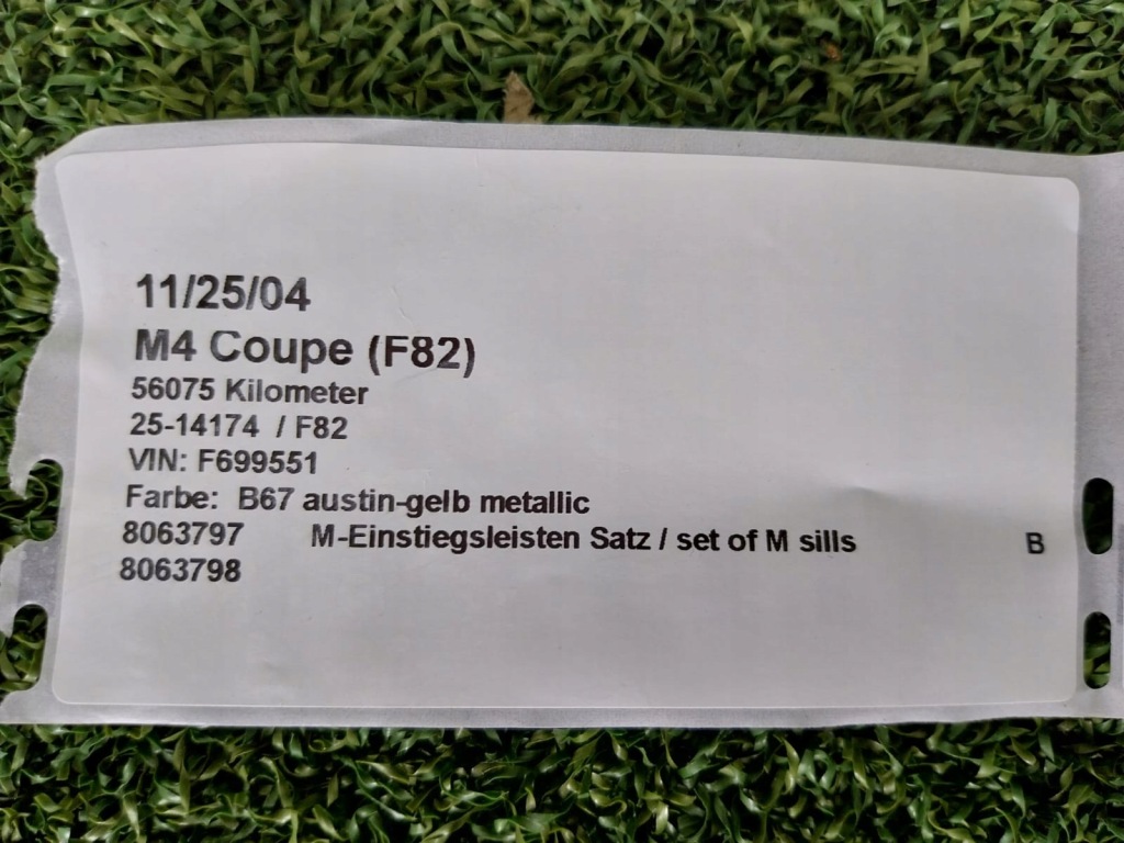 Накладки порогові внутрішнього  bmw m4 f82 комплект 2 szt 8063797 8063798 в Україні