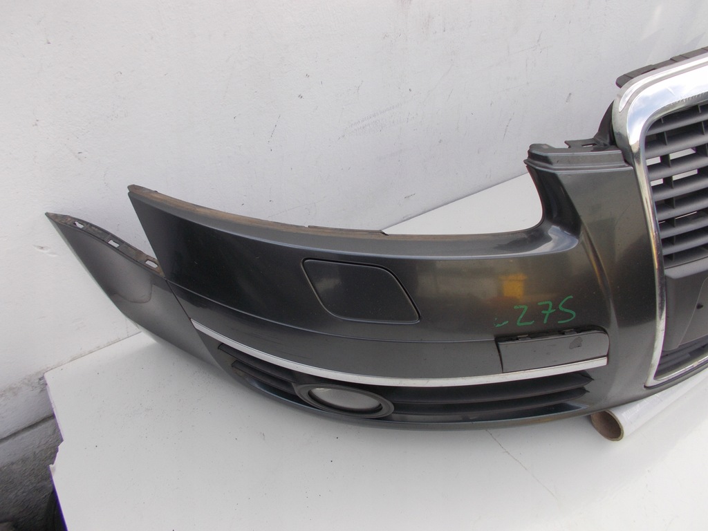 фото №14, Audi a6 c6 4f 2004 - 2008 бампер передній перед решітка радіатора омивачі ксенон lz7s