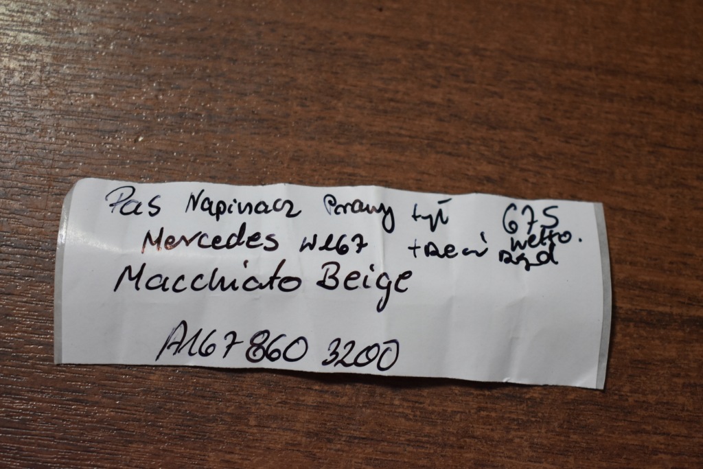 Idealny ремень натяжитель правый задний  trzeci ряд mercedes w167 macchiato бежевый 1 Оригинал