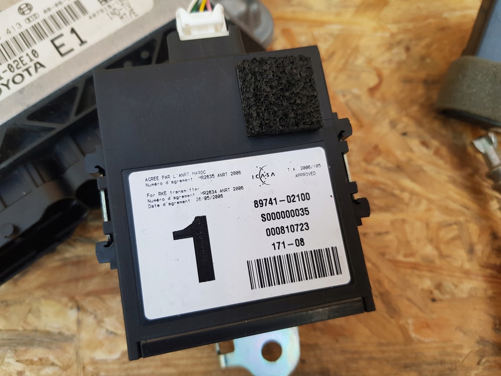 фото №8, Бортовой компьютер замок зажигания набор стартовый toyota auris i 1.4 d4d 2006-2009