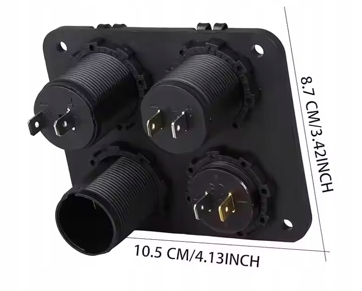 фото №13, Панель роз'єм прикурювача woltomierz зарядний пристрій 2x usb 4,2a вимикач 4w1