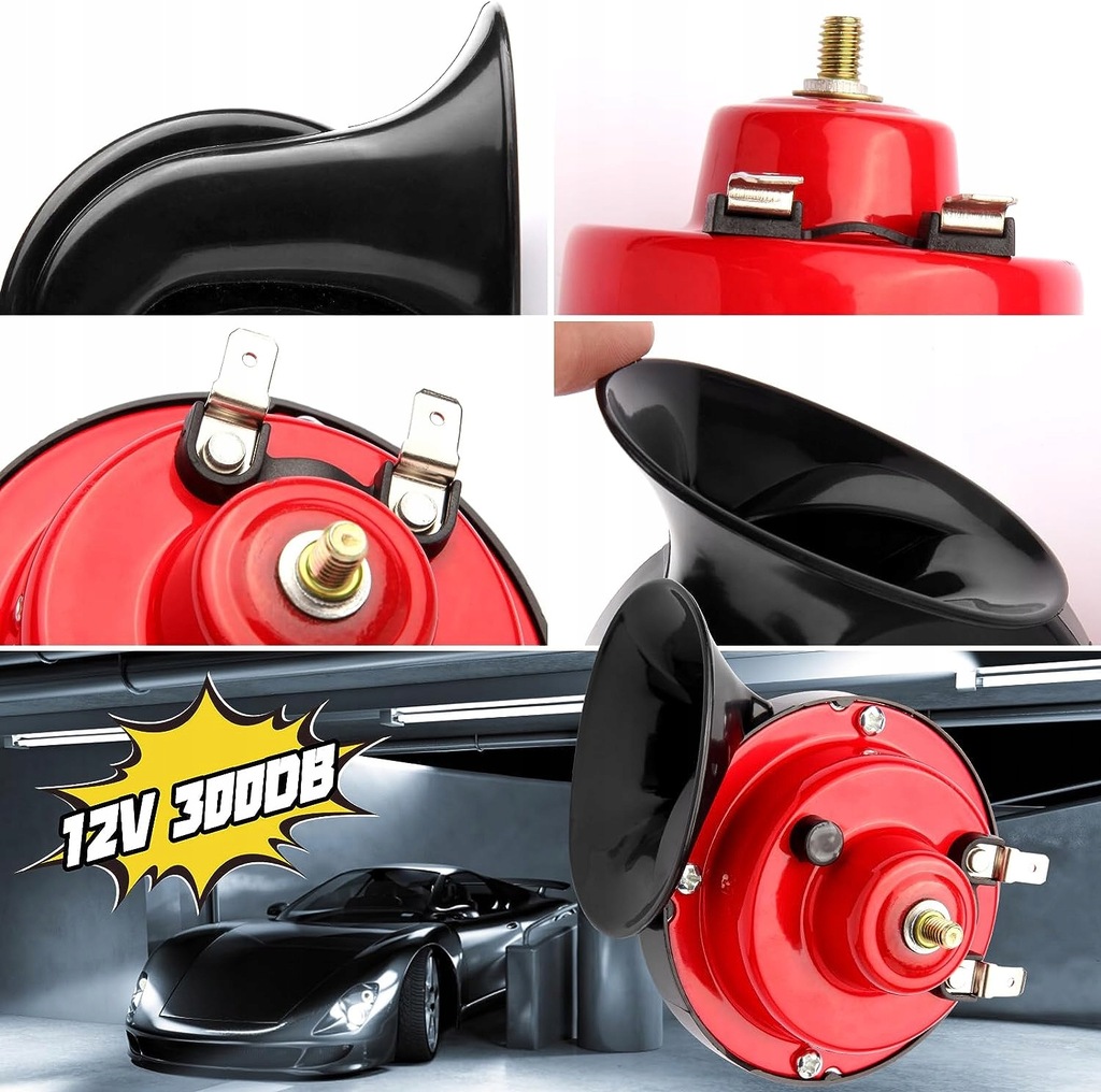 фото №12, 2x клаксон ślimaka 300db, dwukolorowy клаксон автомобільний, 12v, водонепроникний