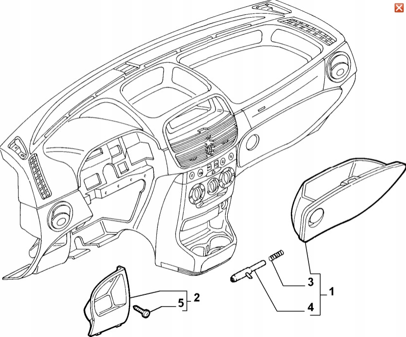 фото №11, Element панелі приладової панелі fiat punto 735360948