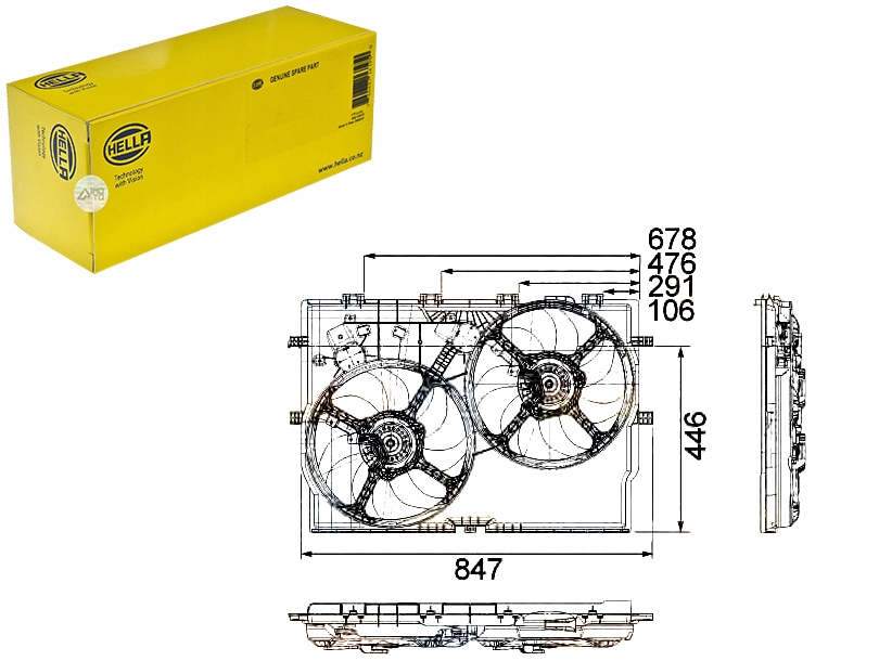 фото №1, Вентилятор радиатора с корпус fiat ducato 3.0cn