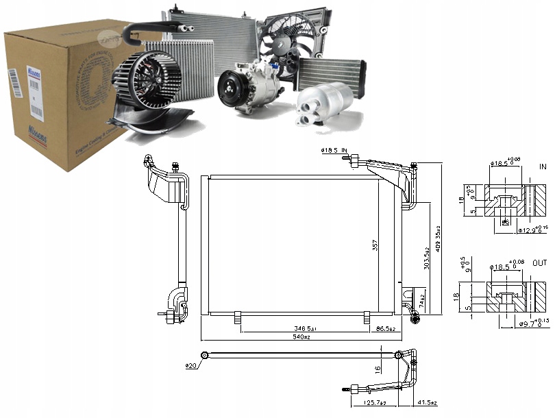 фото №1, Конденсатор кондиционера ford b-max fiesta vi tourne