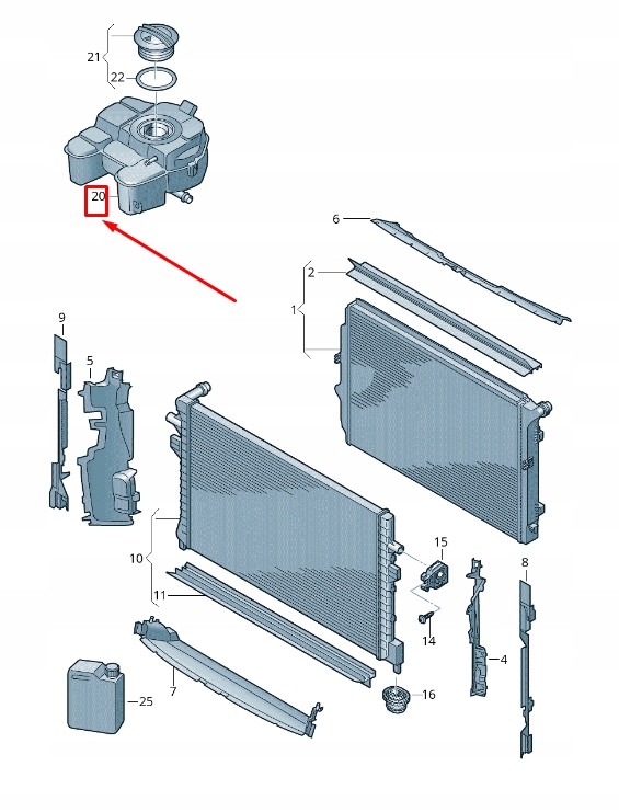 фото №1, Vw arteon 3h двигатель expansion бак 3q0121407d