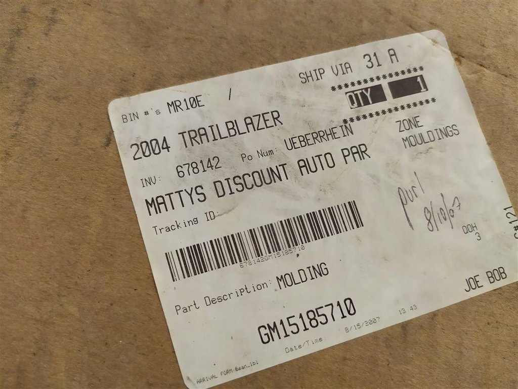 фото №10, Молдинг дверь правая chevrolet trailblazer usa 2004
