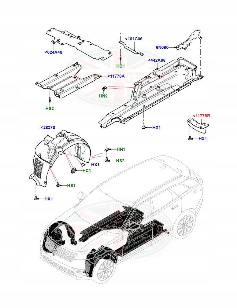фото №3, Дефлектор бризковик передній перед лівий land rover velar l560 lr126248