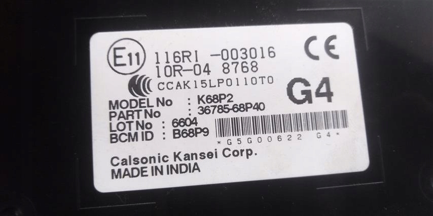 фото №7, Suzuki baleno бортовий комп'ютер модуль комфорту 36875-68p40