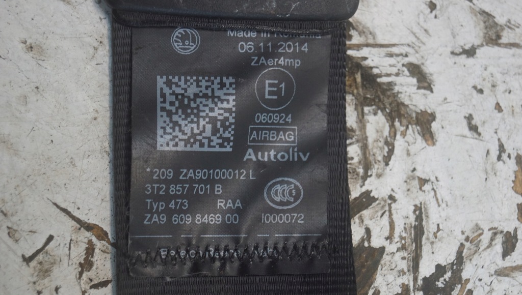 фото №7, Pas безпеки лівий перед skoda superb ii