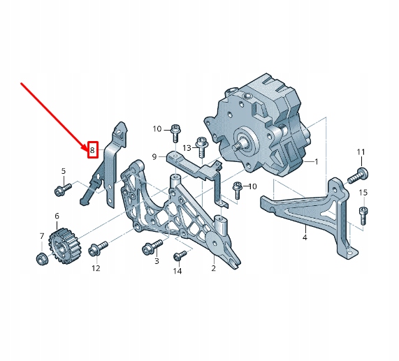 фото №8, Audi q7 4l high тиск насос кронштейн 059130407c