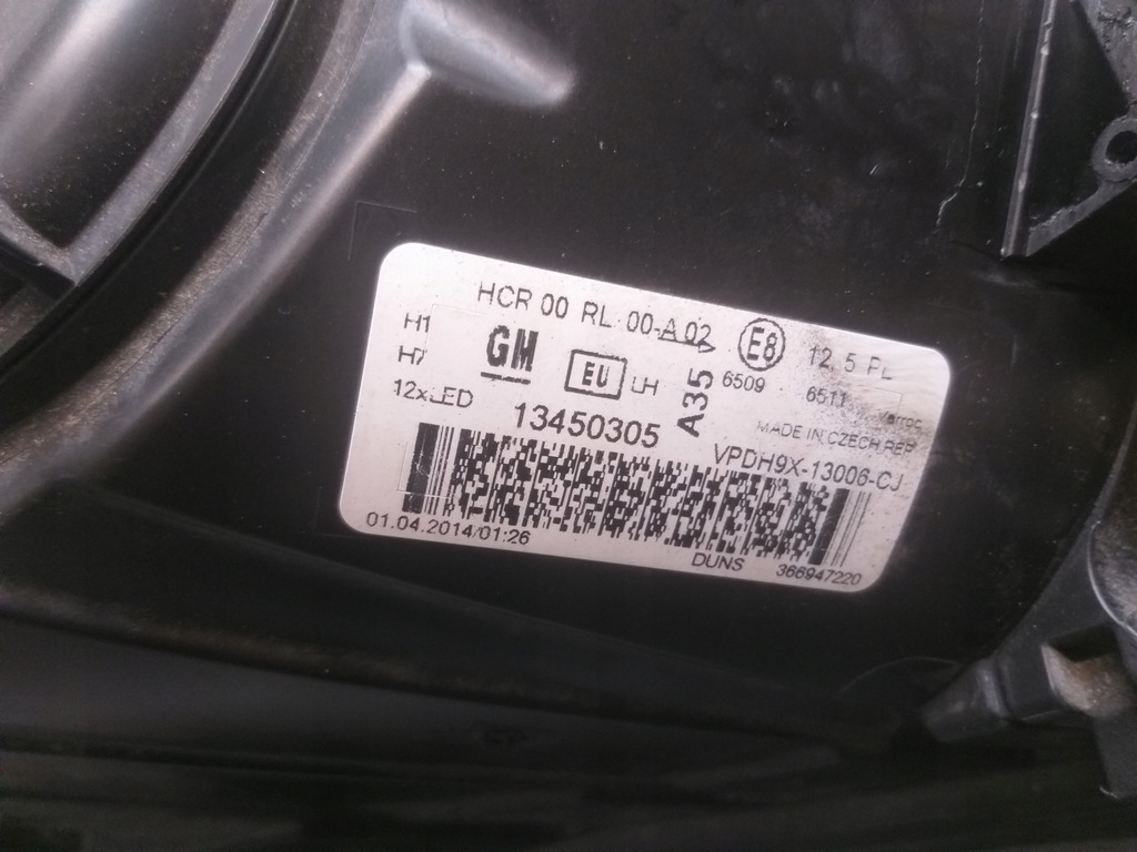 фото №6, Лампа перед левая opel adam led 13450305