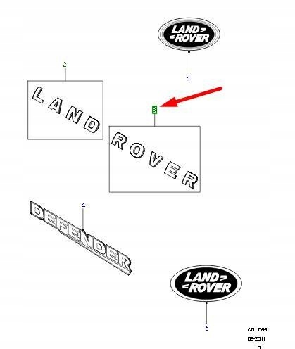фото №6, Капот land rover defender емблема dab500300 оригінальний