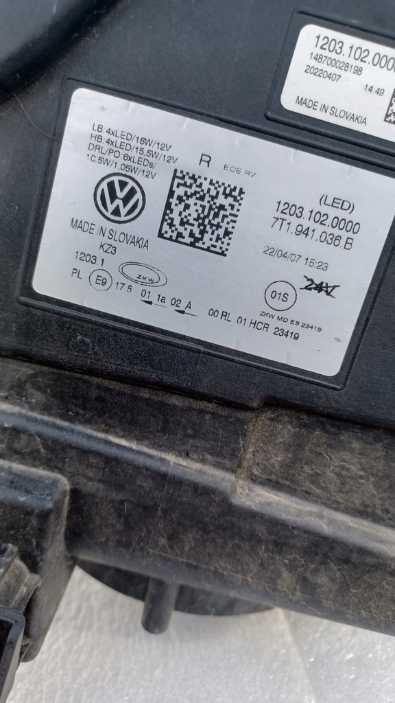 фото №9, Vw multivan transporter t7 7t1 7t1941036b 7t1941035b europa