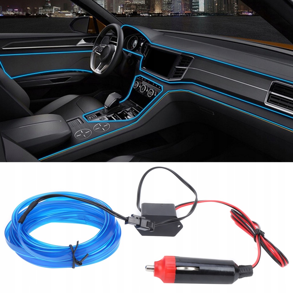 фото №8, 3m світлодіоди led стрічка rgb neony do салону автомобіля автомобіля прикурювач niebieski