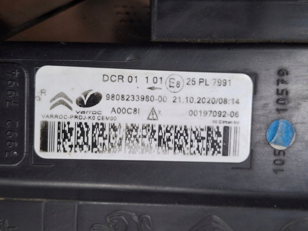 фото №13, Citroen jumpy iii 3 spacetourer фара правый ксенон лампа 9808233980