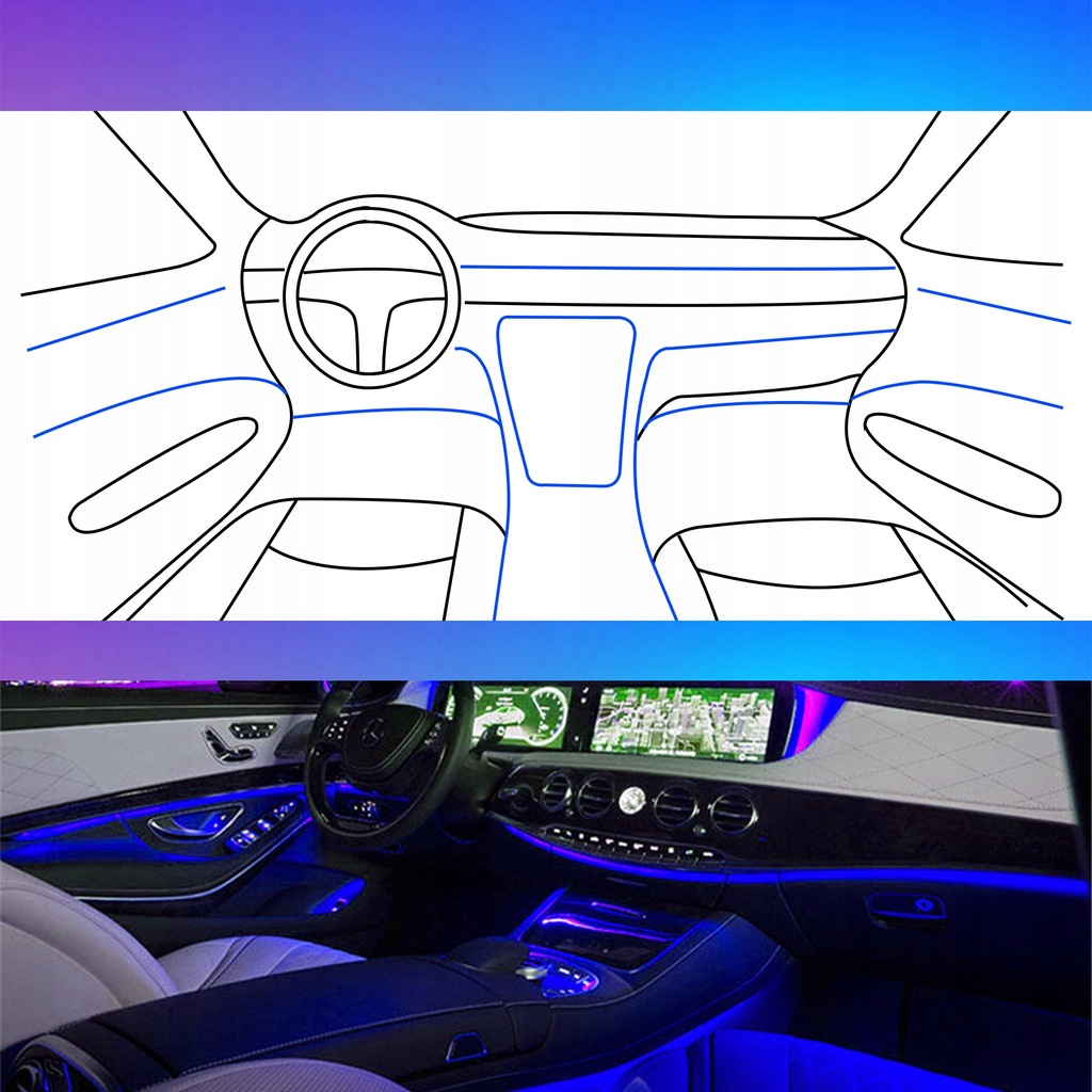 фото №13, Лампа автомобильная лампа do автомобиля освещение кабины list 6m rgb + 4 диоды led