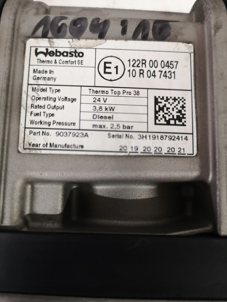 фото №12, Webasto thermo pro 38 iveco s-way 5802355974 kompl