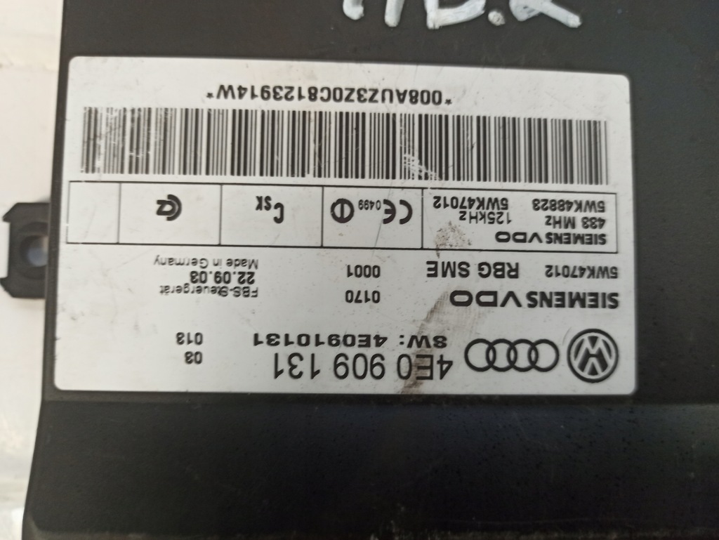 фото №10, Audi a8 d3 модуль блок управления kessy 4e0909131