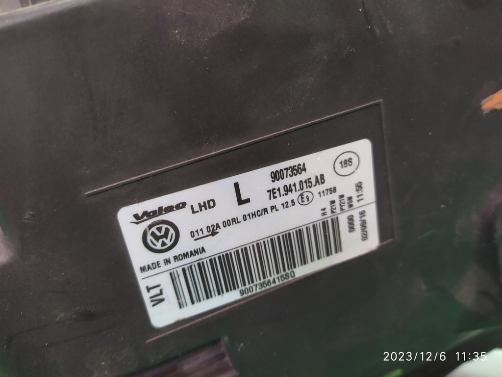 фото №14, Лампа левый перед vw t6 7e1941015