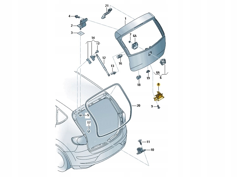 фото №9, Замок задний крышки багажника seat altea 2004-2015
