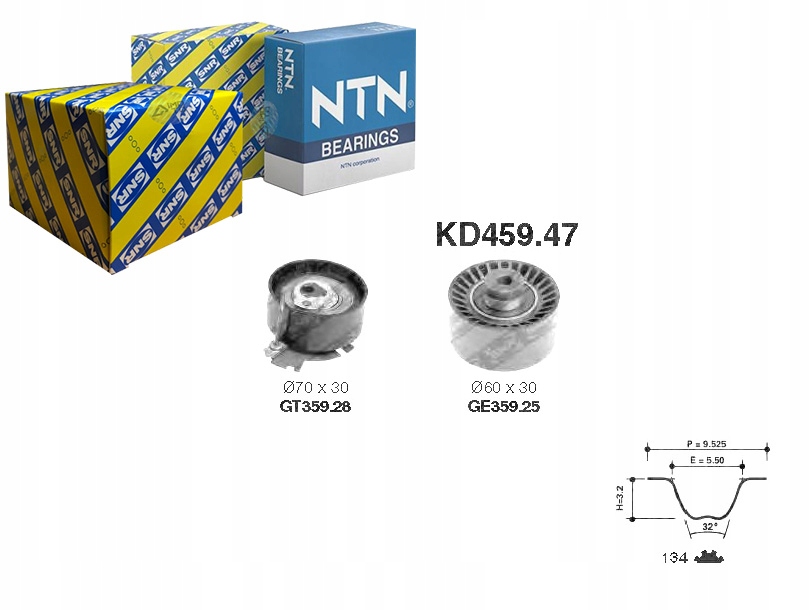 фото №1, Комплект - набір ремінь розподільного валу [snr]