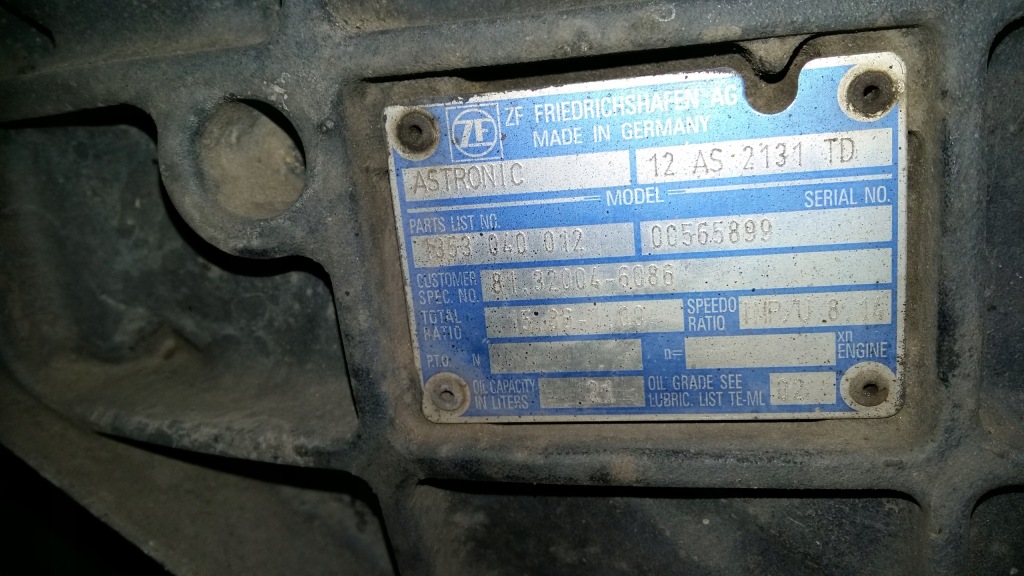 Man tgx tgs intander astronic zf 2012r Оригінал