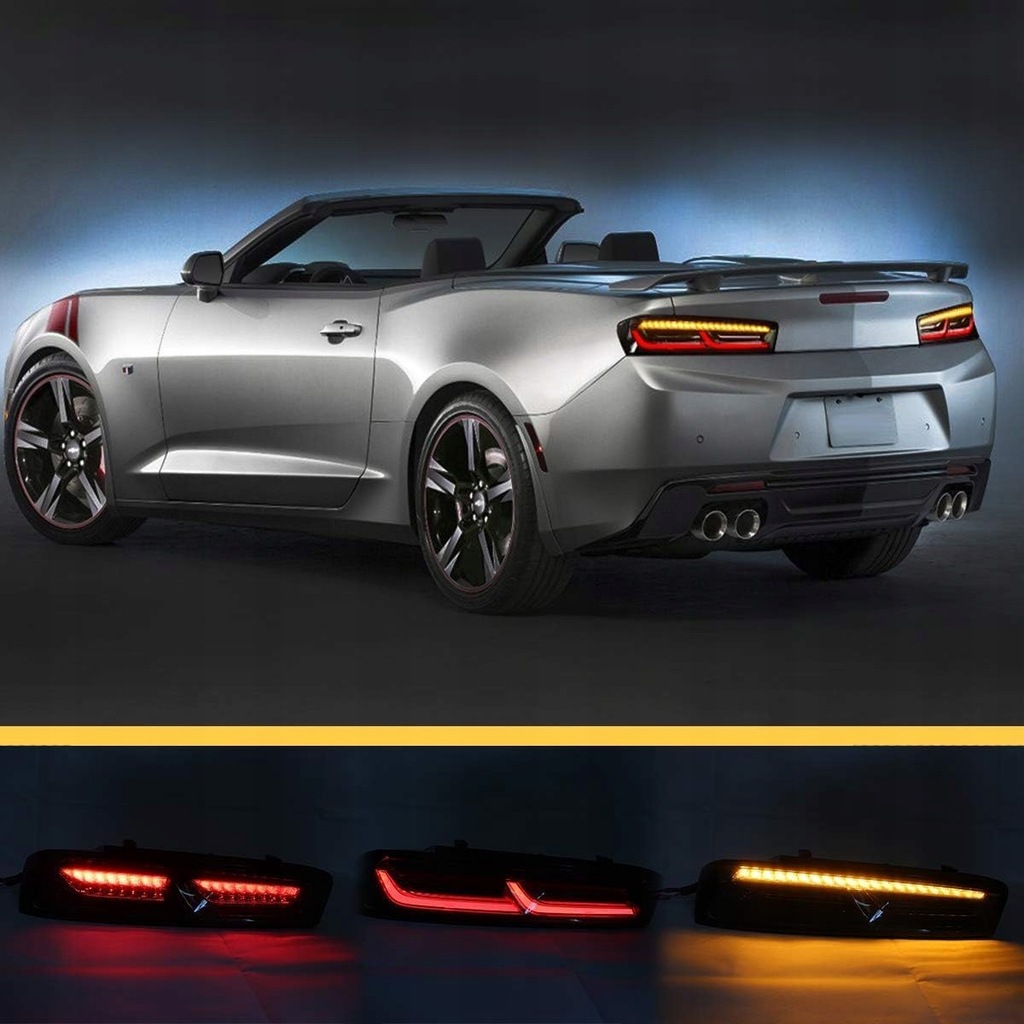 фото №13, Chevrolet camaro 2016- лампа лампы задняя led kpl vland тонированные + задний ход eu