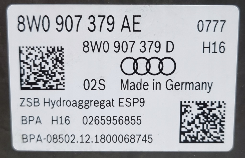 Насос abs acc audi a4 b9 8w a5 f5 8w0907379ae 8w0614517ah Доставка