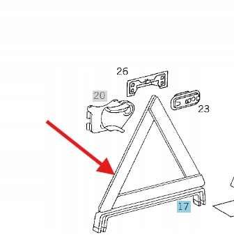 фото №1, Трикутник попереджувальний mercedes оригінальний номер a2038900197