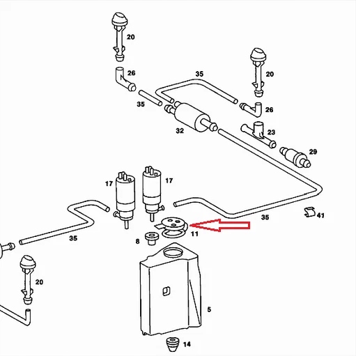 Mb w110 w115 w116 w123 крышка бака распылителя стекло a0008691119 oem с Разборки