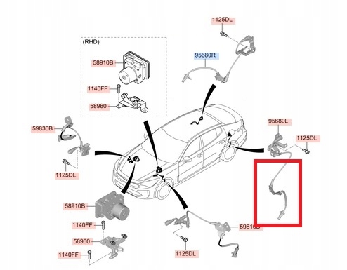 фото №1, Датчика abs колеса левый задняя do kia stinger