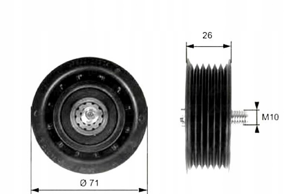 фото №2, Gates t36261 ролик напрямна / напрямна, ремінь клиновий зубчастий