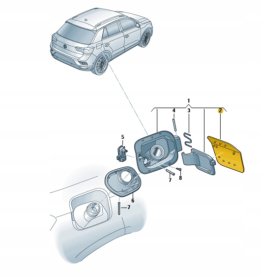 фото №1, Крышка заливной топлива vw t-roc 2ga809909 gru оригинал