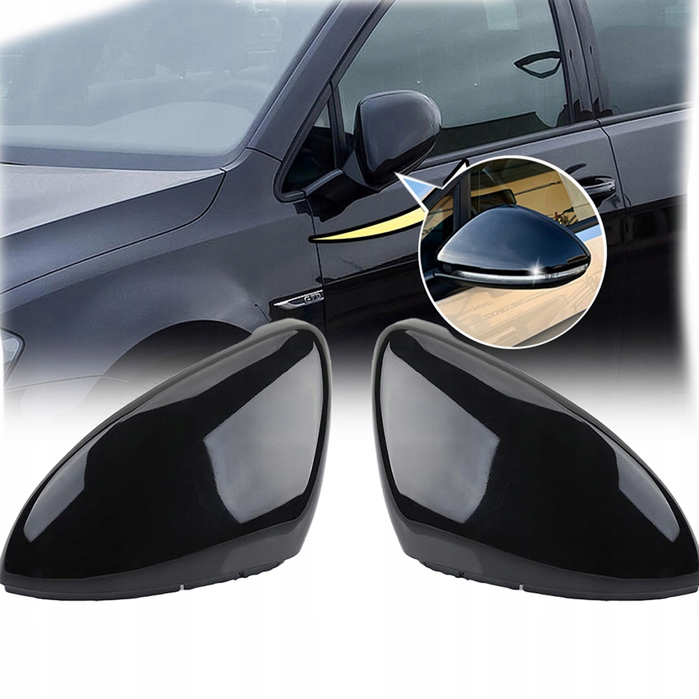 фото №9, Пара чорних корпус дзеркал зовнішніх, накладки дзеркал do vw golf