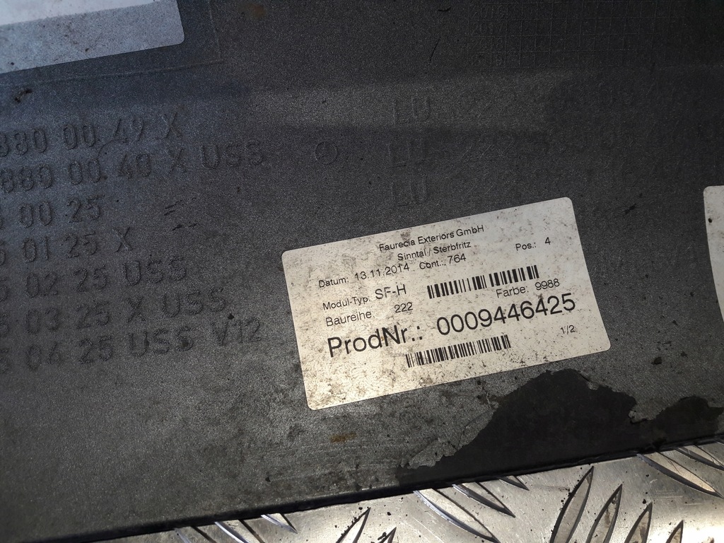 фото №10, Mercedes s w222 2014r бампер задня колір 9988