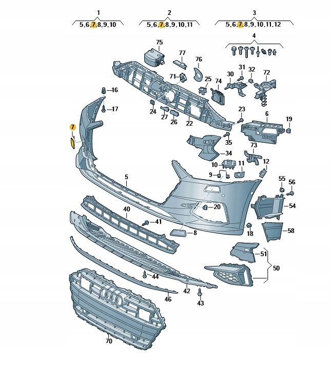 фото №1, Заглушка проушина do буксировка бампер перед audi a7