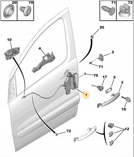 фото №1, Замок дверь передних левых peugeot expert оригинальный номер 9135ar
