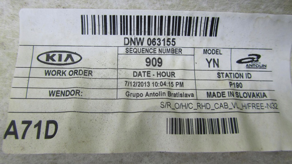 фото №9, Kia venga стеля 09-16 92