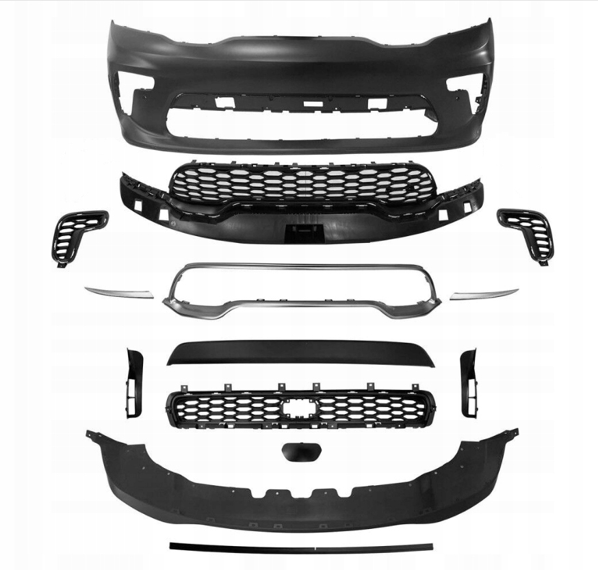 фото №1, Бампер передній dodge durango 2021- srt з pdc решітка радіатора радар