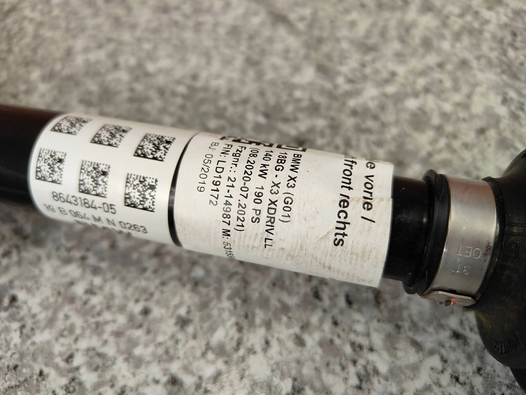 фото №7, Привідний вал правий перед права передня bmw x3 g01 x4 g02 8643184