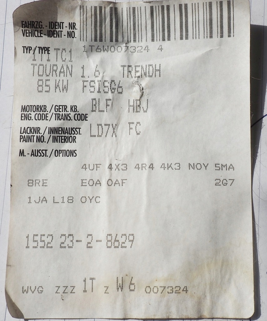 фото №14, Vw touran i двері ліва задня задні лак ld7x ładne